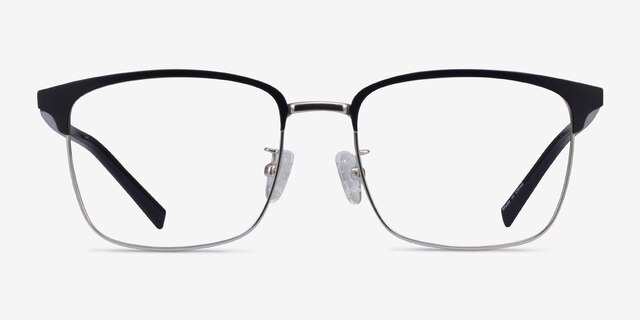Terry Black Silver MétalMontures de lunettes de vue d'EyeBuyDirect, Vue de Face
