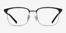 Terry Black Silver MétalMontures de lunettes de vue d'EyeBuyDirect, Vue de Face