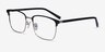 Terry Black Silver MétalMontures de lunettes de vue d'EyeBuyDirect, Vue d'Angle