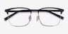 Terry Black Silver MétalMontures de lunettes de vue d'EyeBuyDirect, Vue Rapprochée
