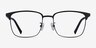 Terry Noir MétalMontures de lunettes de vue d'EyeBuyDirect, Vue de Face