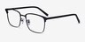 Terry Noir MétalMontures de lunettes de vue d'EyeBuyDirect, Vue d'Angle