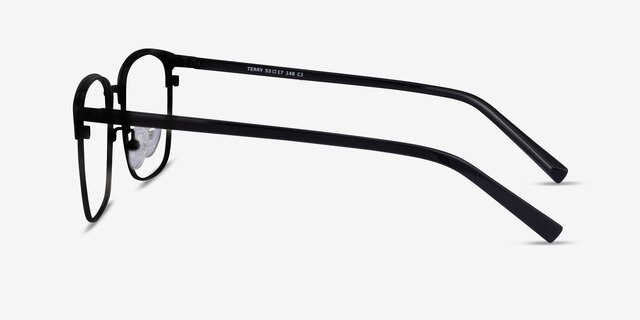 Terry Noir MétalMontures de lunettes de vue d'EyeBuyDirect, Vue de Côté