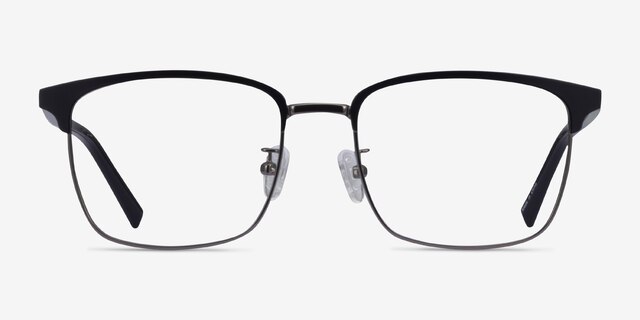 Terry Black Gunmetal MetalEyeglass Frames from EyeBuyDirect, Front View