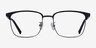 Terry Black Gunmetal MetalEyeglass Frames from EyeBuyDirect, Front View