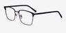 Terry Black Gunmetal MetalEyeglass Frames from EyeBuyDirect, Angle View