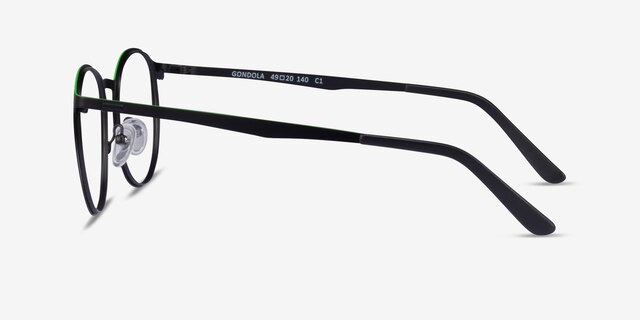Gondola Matte Black Green MetalEyeglass Frames from EyeBuyDirect, Side View