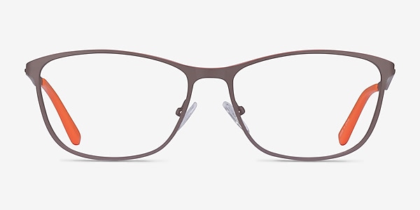 Lucas Matte Coffee Orange Metal Eyeglass Frames