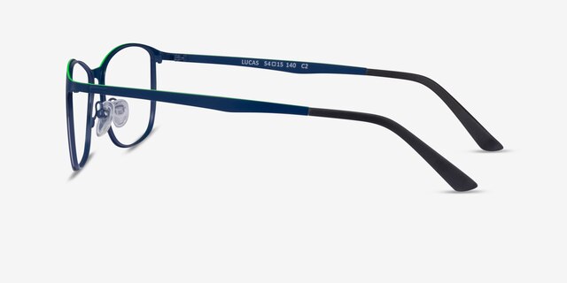 Lucas Navy Green MetalEyeglass Frames from EyeBuyDirect, Side View