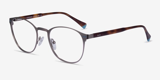 Ferguson Gunmetal Tortoise AcetateEyeglass Frames from EyeBuyDirect, Angle View