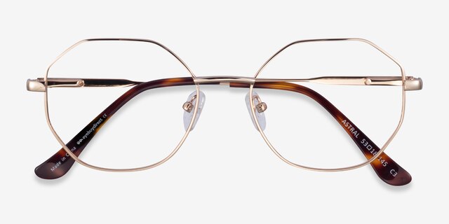 Astral Gold MetalEyeglass Frames from EyeBuyDirect, Closed View