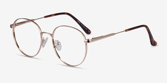 Haiku Golden MetalEyeglass Frames from EyeBuyDirect, Angle View