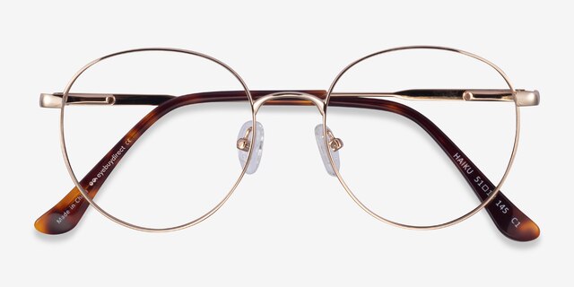 Haiku Golden MetalEyeglass Frames from EyeBuyDirect, Closed View