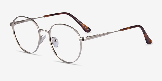 Haiku Silver MetalEyeglass Frames from EyeBuyDirect, Angle View