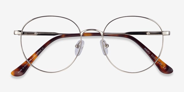 Haiku Silver MetalEyeglass Frames from EyeBuyDirect, Closed View