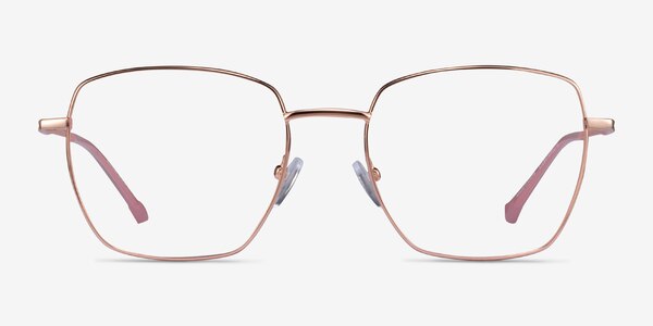 Genuine Rose Gold Pink Métal Montures de lunettes de vue