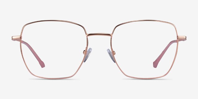 Genuine Rose Gold Pink MetalEyeglass Frames from EyeBuyDirect, Front View