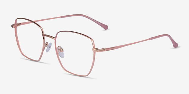 Genuine Rose Gold Pink MetalEyeglass Frames from EyeBuyDirect, Angle View
