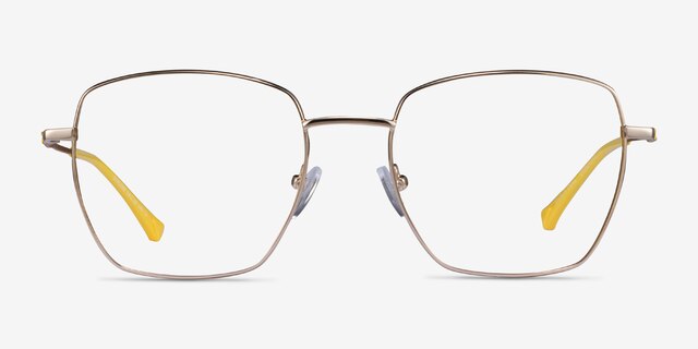 Genuine Gold Yellow MetalEyeglass Frames from EyeBuyDirect, Front View