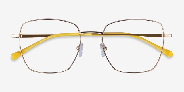 Genuine Gold Yellow MetalEyeglass Frames from EyeBuyDirect, Closed View