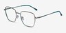 Genuine Silver Green MétalMontures de lunettes de vue d'EyeBuyDirect, Vue d'Angle