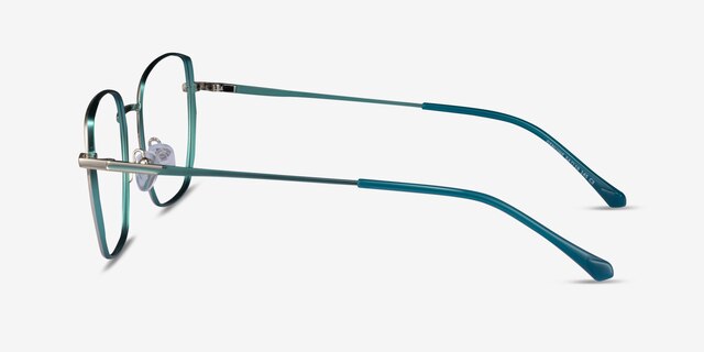 Genuine Silver Green MétalMontures de lunettes de vue d'EyeBuyDirect, Vue de Côté