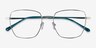 Genuine Silver Green MétalMontures de lunettes de vue d'EyeBuyDirect, Vue Rapprochée