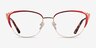 Ines Burgundy Gold MetalEyeglass Frames from EyeBuyDirect, Front View