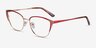 Ines Burgundy Gold MetalEyeglass Frames from EyeBuyDirect, Angle View