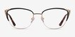Ines Black Gold MetalEyeglass Frames from EyeBuyDirect, Front View