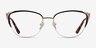 Ines Black Gold MetalEyeglass Frames from EyeBuyDirect, Front View