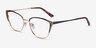 Ines Black Gold MetalEyeglass Frames from EyeBuyDirect, Angle View