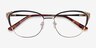 Ines Black Gold MetalEyeglass Frames from EyeBuyDirect, Closed View
