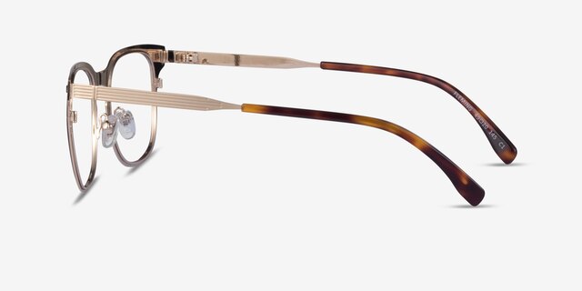 Fleming Matte Black Gold MetalEyeglass Frames from EyeBuyDirect, Side View