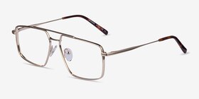 Granary Doré Métal Montures de lunettes de vue d'EyeBuyDirect, Vue d'Angle