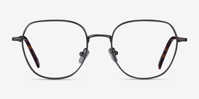 Pimlico Matte Gunmetal MetalEyeglass Frames from EyeBuyDirect, Front View