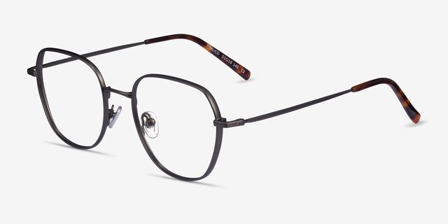 Pimlico Matte Gunmetal MetalEyeglass Frames from EyeBuyDirect, Angle View