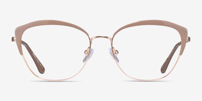 Serrata Light Brown Gold Metal Eyeglass Frames from EyeBuyDirect