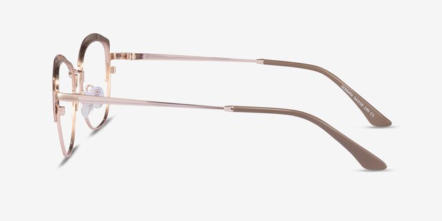 Serrata Light Brown Gold MetalEyeglass Frames from EyeBuyDirect, Side View