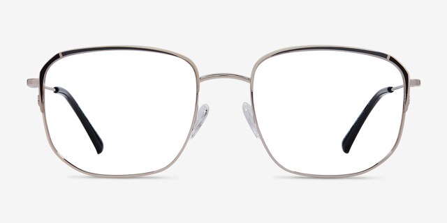 Carnaby Gold Black MetalEyeglass Frames from EyeBuyDirect, Front View