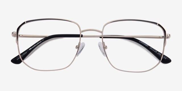 Carnaby Gold Black MetalEyeglass Frames from EyeBuyDirect, Closed View