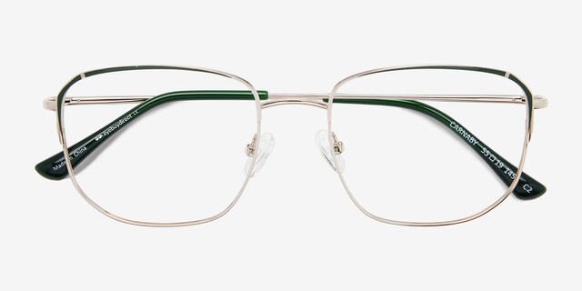 Carnaby Gold Dark Green MetalEyeglass Frames from EyeBuyDirect, Closed View