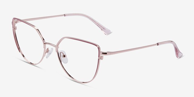 Mayfair Gold Purple MetalEyeglass Frames from EyeBuyDirect, Angle View