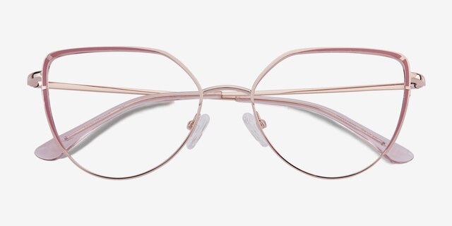 Mayfair Gold Purple MetalEyeglass Frames from EyeBuyDirect, Closed View