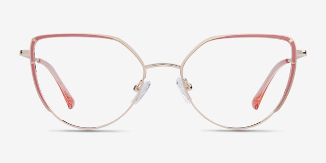 Mayfair Gold Orange MetalEyeglass Frames from EyeBuyDirect, Front View