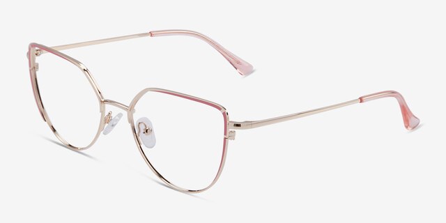 Mayfair Gold Orange MetalEyeglass Frames from EyeBuyDirect, Angle View