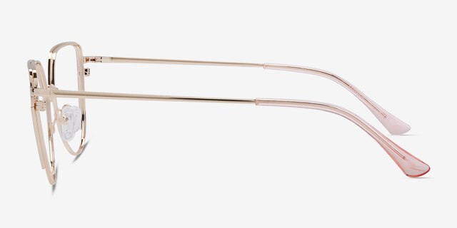 Mayfair Gold Orange MetalEyeglass Frames from EyeBuyDirect, Side View