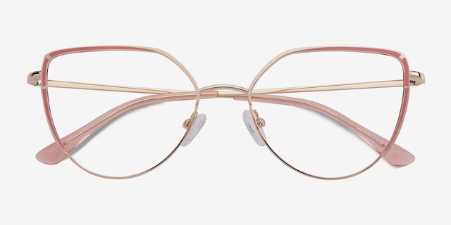 Mayfair Gold Orange MetalEyeglass Frames from EyeBuyDirect, Closed View