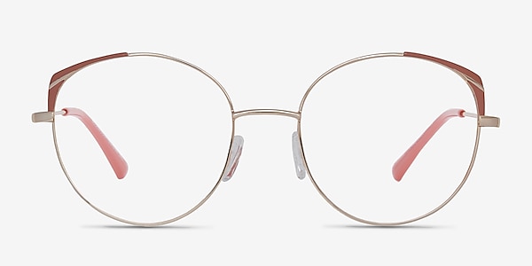Rosewood Gold Pink Metal Eyeglass Frames
