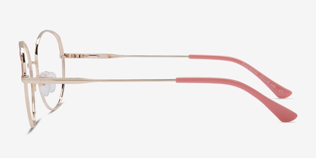Rosewood Gold Pink MetalEyeglass Frames from EyeBuyDirect, Side View